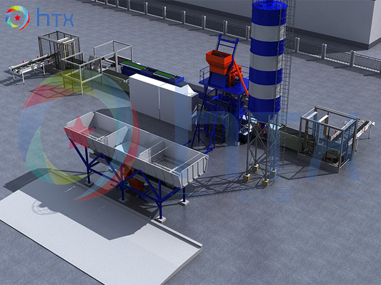 Ligne de machine préfabriquée en béton de ciment entièrement automatique Système de coulée humide