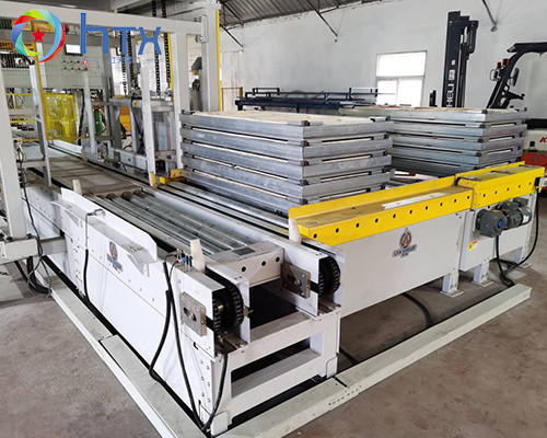 Ligne de production de panneaux muraux sans effort